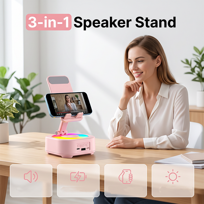 3-in-1 Bluetooth Speaker with Phone Stand