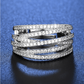 💍 Last Day Special Price ! 🔥 Adjustable Multi-Band Crossover Ring – Sparkling Paved Cubic Zirconia
