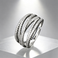 💍 Last Day Special Price ! 🔥 Adjustable Multi-Band Crossover Ring – Sparkling Paved Cubic Zirconia
