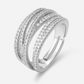 💍 Last Day Special Price ! 🔥 Adjustable Multi-Band Crossover Ring – Sparkling Paved Cubic Zirconia