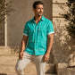 ☀️👔Men’s Geometric Print Relaxed-Fit Button-Down Shirt – Soft Summer Feel, Roomy Comfort & Vacation-Ready Style✨