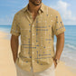 ☀️👔Men’s Geometric Print Relaxed-Fit Button-Down Shirt – Soft Summer Feel, Roomy Comfort & Vacation-Ready Style✨