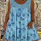 Summer Bestseller🔥👗 Round Neck Printed Sleeveless Dress with Lace Trim – Breathable & Lightweight for Everyday Elegance