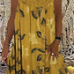 Summer Bestseller🔥👗 Round Neck Printed Sleeveless Dress with Lace Trim – Breathable & Lightweight for Everyday Elegance