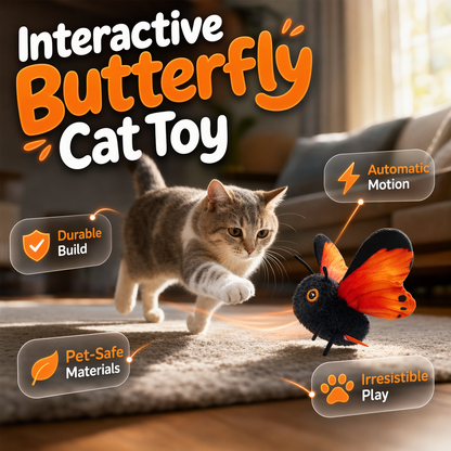🦋🐱 Smart Sensing Flapping Butterfly Toy 🐈Perfect Playmate for Pets！Motion-activated, realistic flight, interactive fun – keeps your cat engaged for hours. 🔥✨