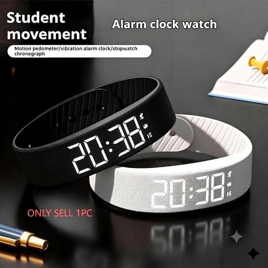 ⌚🏃Student Digital Sports Wristband – Pedometer Vibration Alarm Silicone Watch for Kids Teens