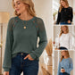 🔥 New Arrival Hot Pick ✨ Women's Ribbed Knit Long Sleeve Top – Flattering Fit & Everyday Comfort 🤍