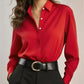 ✨ Elevated Everyday Style | Women's Silky Satin Button-Down Long-Sleeve Shirt