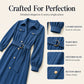⌛Limited-Time Offer-Women's Corduroy Midi Shirt Dress with Belt