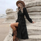 ⌛Limited-Time Offer-Women's Corduroy Midi Shirt Dress with Belt