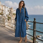 ✨ Easy Denim Style | Women's Relaxed Button-Front Denim Shirt Dress