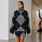 🍂 New Fall Favorite | Women's Argyle Knit Sweater & Skirt 2-Piece Set