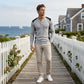Men's Color Block Waffle Knit Henley Shirt