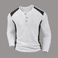 Men's Color Block Waffle Knit Henley Shirt