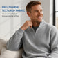 👕 🧶 Men's Relaxed Half-Zip Waffle Texture Sweatshirt
