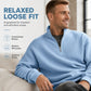 👕 🧶 Men's Relaxed Half-Zip Waffle Texture Sweatshirt
