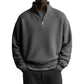 👕 🧶 Men's Relaxed Half-Zip Waffle Texture Sweatshirt