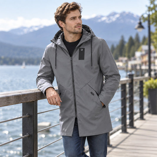 ✨Men's Mid-Length Hooded Windbreaker Trench✨