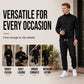 Men's Textured Mock Neck Pullover & Pants Set