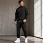 Men's Textured Mock Neck Pullover & Pants Set
