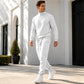 Men's Textured Mock Neck Pullover & Pants Set