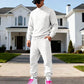 Men's Textured Mock Neck Pullover & Pants Set
