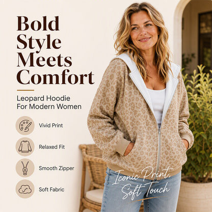 ☀️🐆Women's Leopard Print Zip-Up Hoodie✨𝘉𝘶𝘺 𝘢𝘯𝘺 2 𝘢𝘯𝘥 𝘨𝘦𝘵 𝘢𝘯 𝘦𝘹𝘵𝘳𝘢 8% 𝘥𝘪𝘴𝘤𝘰𝘶𝘯𝘵