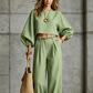 ✨ One Set, More Ways to Wear | Women's Crop Top & Wide-Leg Pants 2-Piece Set