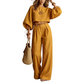 ✨ One Set, More Ways to Wear | Women's Crop Top & Wide-Leg Pants 2-Piece Set