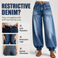 ✨ Standout Denim | Women's High-Waisted Convertible Balloon Jeans with Drawstring Cuffs