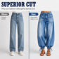 ✨ Standout Denim | Women's High-Waisted Convertible Balloon Jeans with Drawstring Cuffs