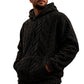 ❄️ Raised Texture, Serious Warmth | Men's Fleece-Lined Jacquard Hoodie