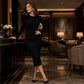 Women's Elegant Asymmetric Single-Breasted Dress