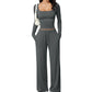 💫 Flattering Square Neck, Effortless Two-Piece Style | Women's Wide-Leg Set ⚡