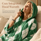 Women's Casual Plaid Hooded Knitted Sweater