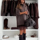Women's Turtleneck Sweater Mini Dress Set