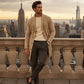 Men's Mid-Long Cable Knit Cardigan