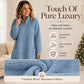 🧸 ☁️ Women's Half-Zip Plush Sweatshirt with Pockets