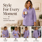 🧸 ☁️ Women's Half-Zip Plush Sweatshirt with Pockets