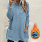 🧸 ☁️ Women's Half-Zip Plush Sweatshirt with Pockets