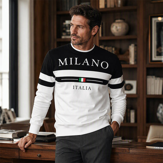 👕 ✨Men's Milano Italia Printed Sweatshirt