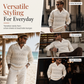 Men's Lapel Collar Hollow Out Knitted Sweater