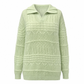 Men's Lapel Collar Hollow Out Knitted Sweater