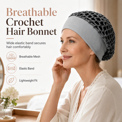 🌿 Breathable Comfort, Stay-Put Fit | Women's Wide-Band Mesh Hair Cover 🕸️