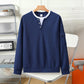 Men's Waffle Knit Fake Two-Piece Henley Top