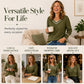 Women's Elegant Contrast V-Neck Knit Top