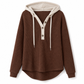 Women's Loose Fit Knit Hooded Sweatshirt