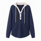 Women's Loose Fit Knit Hooded Sweatshirt