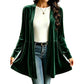 Women's Velvet Open Front Cardigan