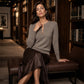 Women's Elegant Ribbed Knit Top with Metal Buckle